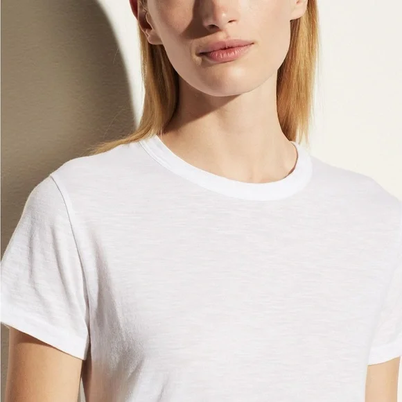 Vince Softest Featherweight Short Sleeve Tee in White - Picture 2 of 10